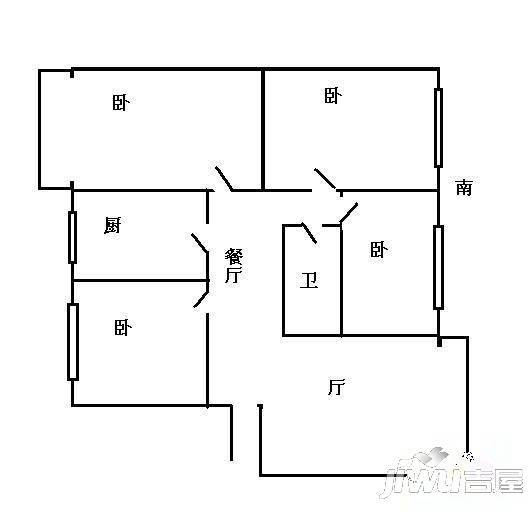 世茂滨江法兰西风情园3室2厅2卫138㎡户型图