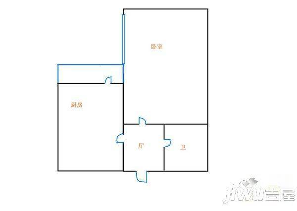 东莱祥泰花园2室1厅1卫65㎡户型图