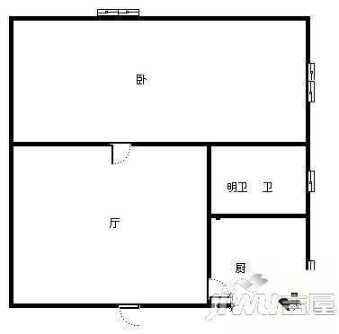 建兴小区2室1厅1卫户型图