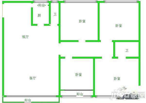 进步小区1室1厅1卫户型图