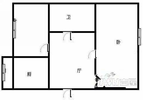 进步小区1室1厅1卫户型图