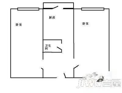 比乐小区2室1厅1卫61㎡户型图