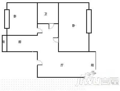 先锋小区2室1厅1卫户型图