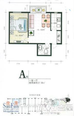 万达杰座1室0厅1卫25.9㎡户型图