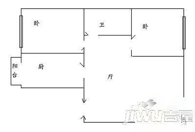 建成家园2室2厅1卫户型图