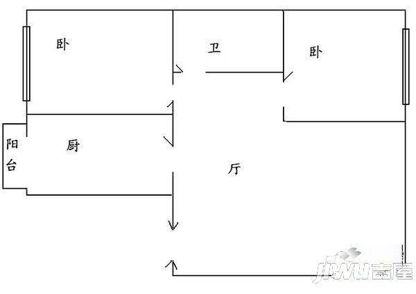 建成家园2室2厅1卫户型图