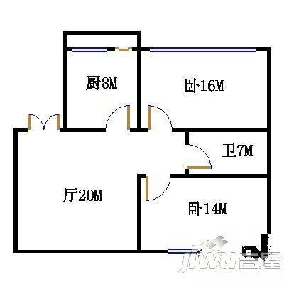 建成家园2室2厅1卫户型图