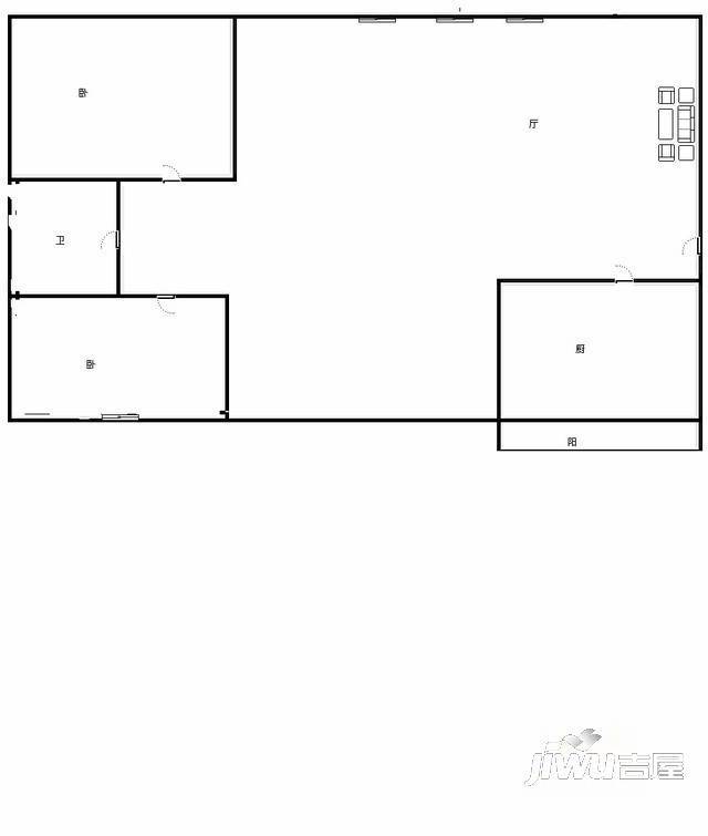 金汇大厦2室1厅1卫户型图