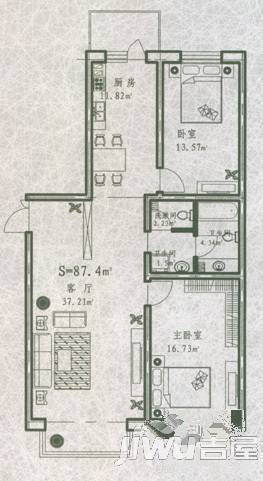 佳和远景2室2厅2卫131.1㎡户型图