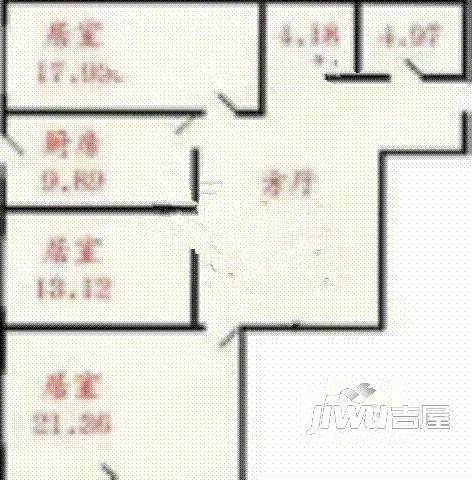 建业大厦1室1厅1卫户型图