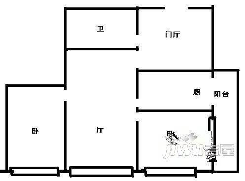 哈东新区2室1厅1卫户型图