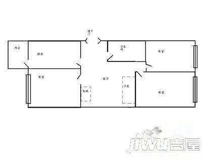 森工大厦1室1厅1卫43㎡户型图