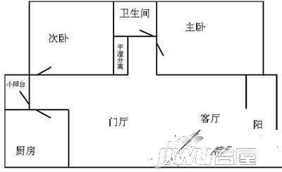 森工大厦1室1厅1卫43㎡户型图