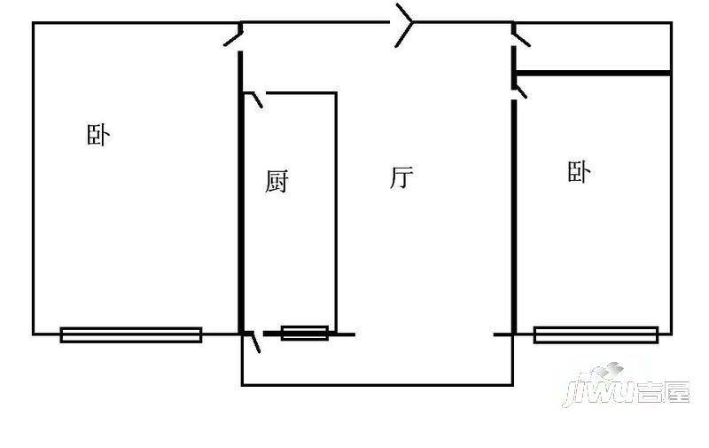 神州名邸2室1厅1卫户型图