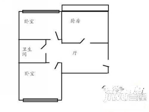 宣西电业小区2室1厅1卫户型图