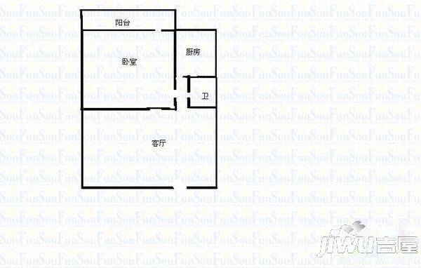 鑫海之星3室2厅1卫户型图