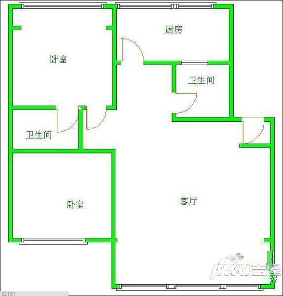 鑫海之星3室2厅1卫户型图