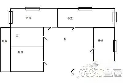 鼎新小区2室1厅1卫户型图