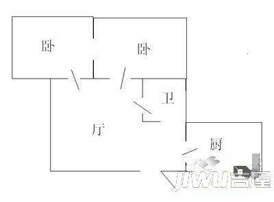 鼎新小区2室1厅1卫户型图