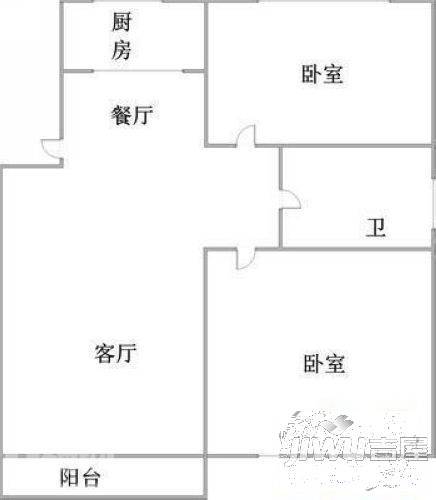 鼎新小区2室1厅1卫户型图