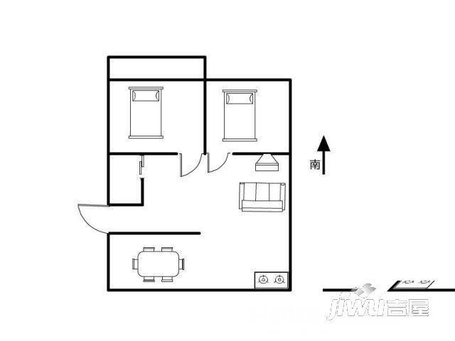 档案小区2室1厅1卫户型图