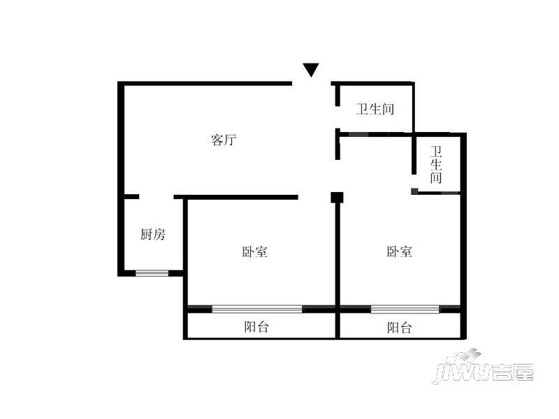 档案小区2室1厅1卫户型图