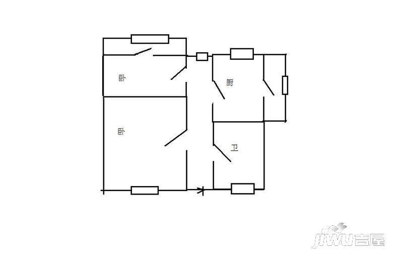 档案小区2室1厅1卫户型图