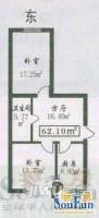 安通小区2室1厅1卫户型图