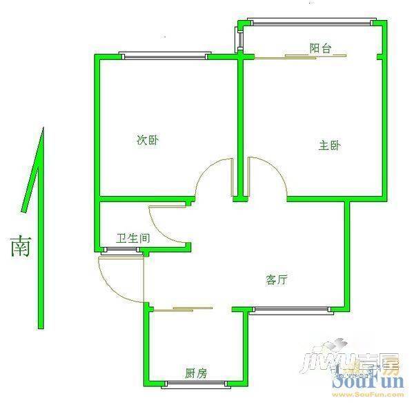 八元小区3室2厅2卫户型图