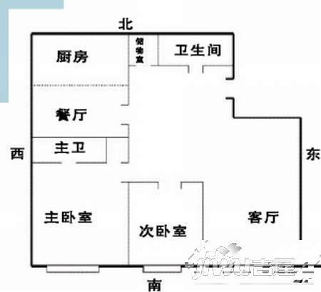 电业小区2室1厅1卫户型图