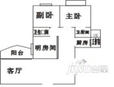 侨福阳明花园2室2厅1卫户型图