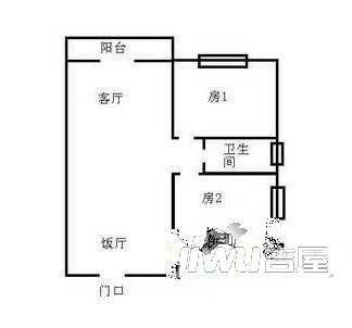 侨福阳明花园2室2厅1卫户型图