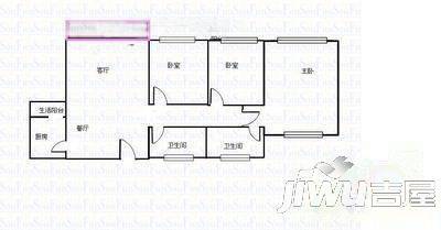 宜园公馆3室2厅2卫户型图