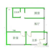 迎宾家园2室1厅1卫户型图