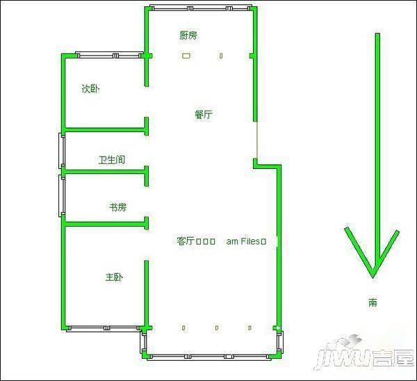 龙博名苑2室1厅1卫户型图