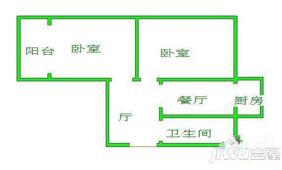 世贸滨江新城一期三区2室1厅1卫户型图