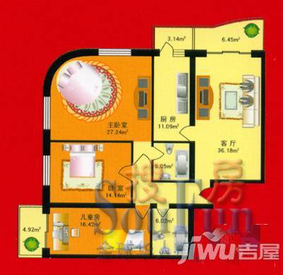 紫金相府4室1厅2卫户型图