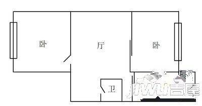 哈电东升家园2室1厅1卫户型图