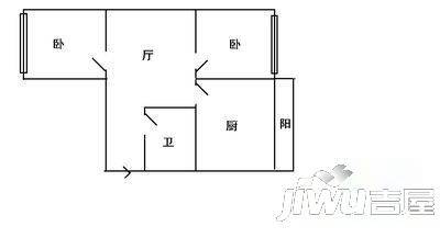 哈电东升家园2室1厅1卫户型图