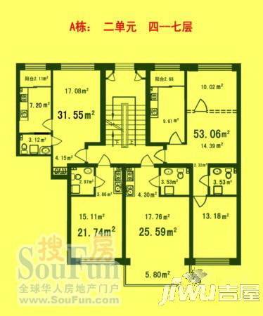 伸马祥园1室1厅1卫户型图