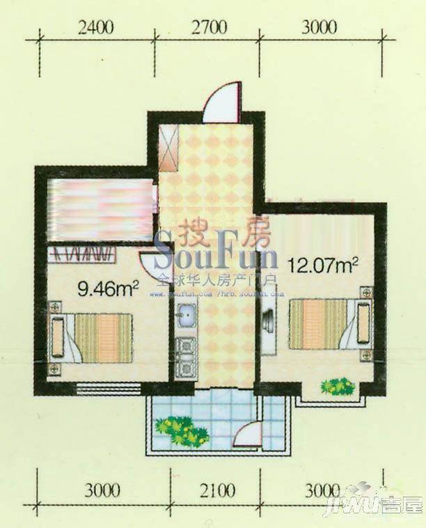 大众新城3室1厅2卫户型图