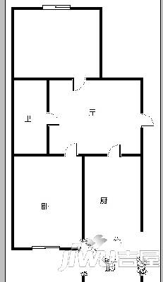 大方里2室1厅1卫户型图