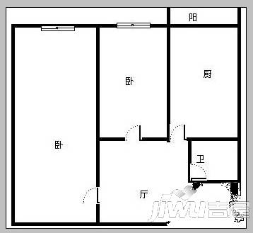 大方里2室1厅1卫户型图