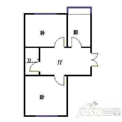 大方里2室1厅1卫户型图