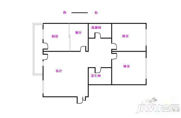 大方里2室1厅1卫户型图