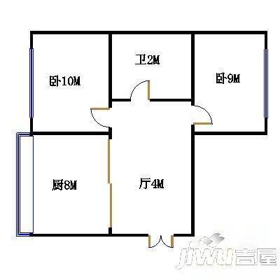 大方里2室1厅1卫户型图