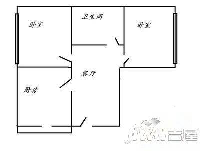 大方里2室1厅1卫户型图