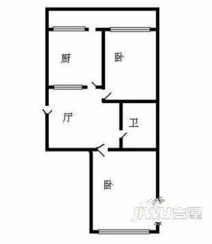 大方里2室1厅1卫户型图