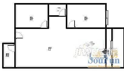 人和名苑2室1厅1卫135㎡户型图