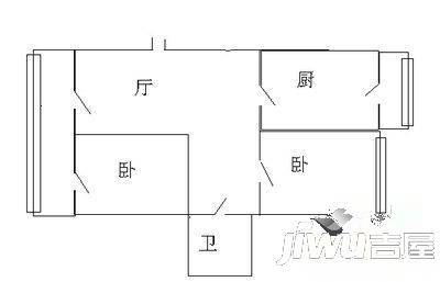 昆仑小区2室1厅1卫户型图